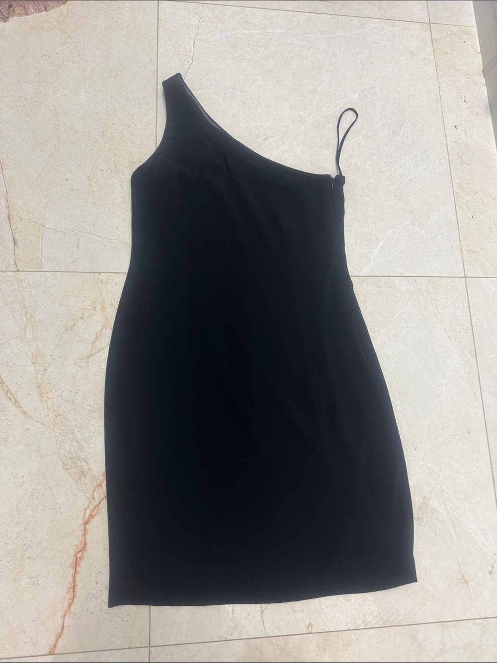 Armani Collezioni One-Shoulder Black Dress